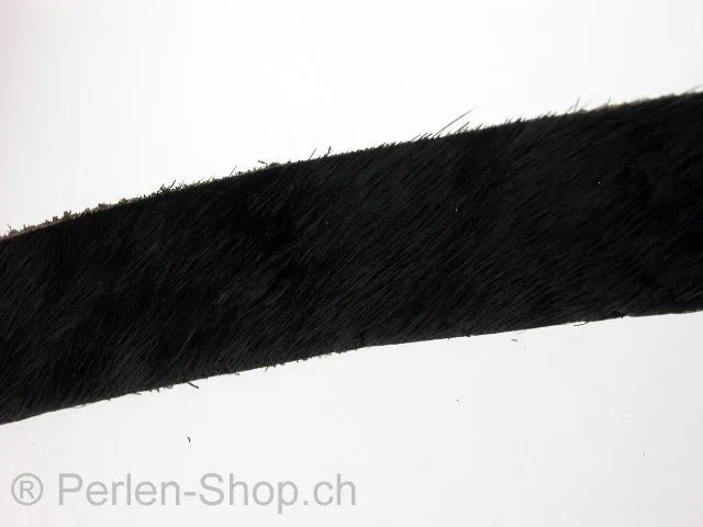 Lederband, schwarz mit reptil muster, ±14x2mm, ±150cm