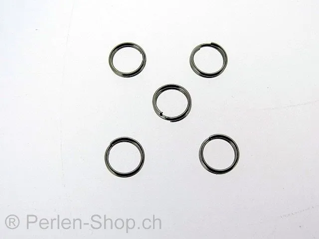Stainless Steel Double Ring, Color: Platinum, Size: 5 mm, Qty: 10 pc.