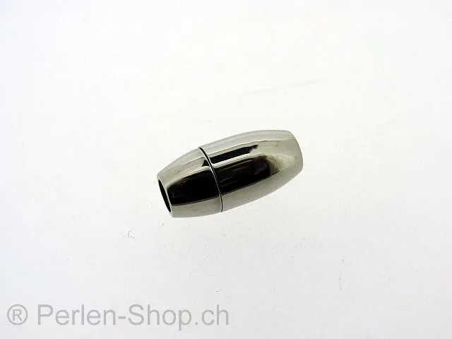 fermoir magnetique en acier inoxydable, Couleur: Platinum, Taille: ± 15x8mm, Quantite: 1 piece