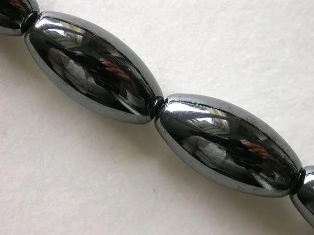 Magnetperlen oval, hematite, 8x16mm, 5 Stk.