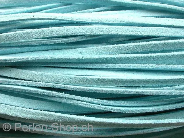 Imitation suede lace, turquoise, 3mm, ±1 m