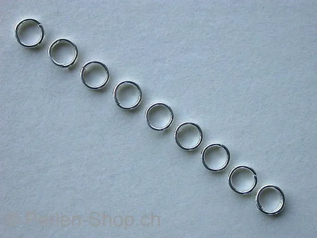 Split ring, 5mm, silver color, 30 pc.