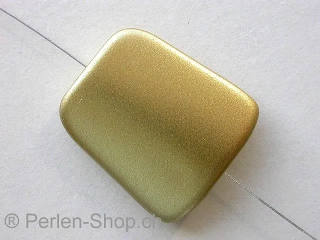 Plasticbeads flat, gold metalic, ±32mm, 1 pc.