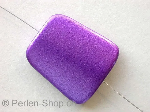 Plasticbeads flat, purple metalic, ±32mm, 1 pc.