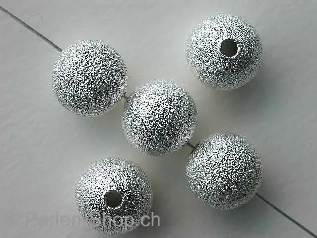 Metalbeads round, 10mm, silver color, 5 pc.