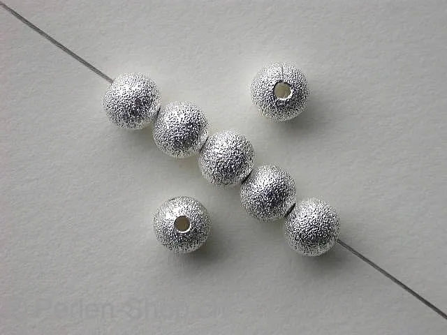 Metalbeads round, 6mm, silver color, 8 pc.