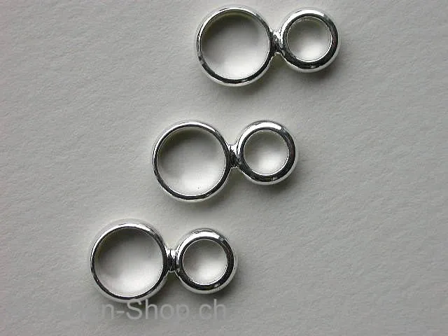 2 ring for clasp round, 6&8mm, silve color, 1 pc.