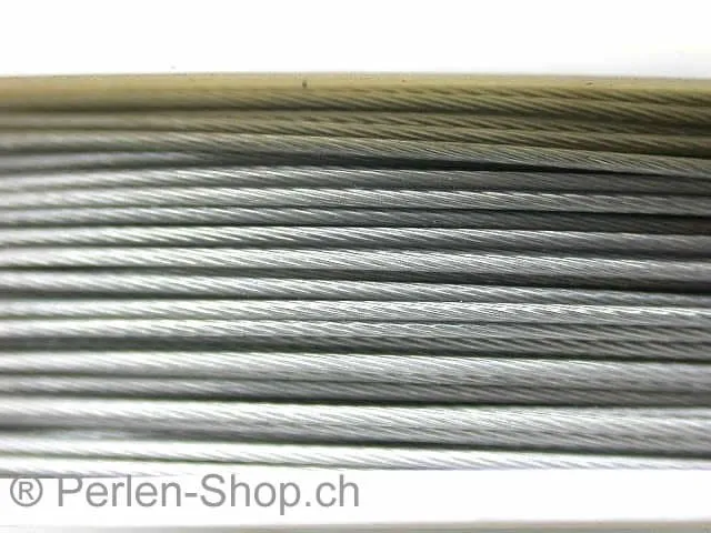 Brass wire with coating, from coil, platinum, 1mm, 1 meter
