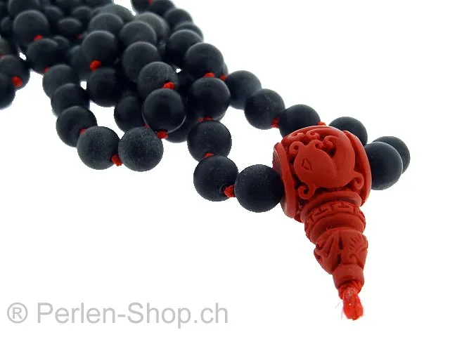 Zinnober Cinnabar Guru Perlen, Farbe: Rot, Grösse: ±15mm, Menge: 1 Stk.