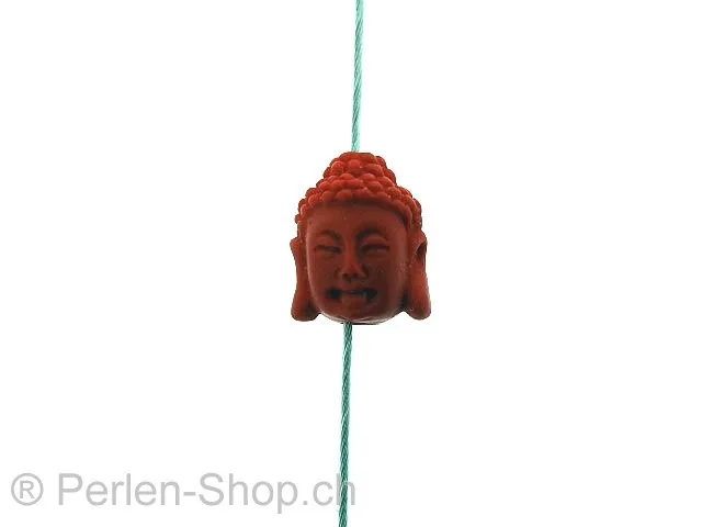 Zinnober Cinnabar Buddha, Farbe: Rot, Grösse: ±12x10x8mm, Menge: 1 Stk.