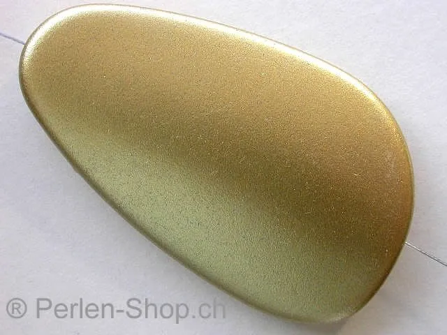 Plasticbeads flat, gold metalic, ±57mm, 1 pc.