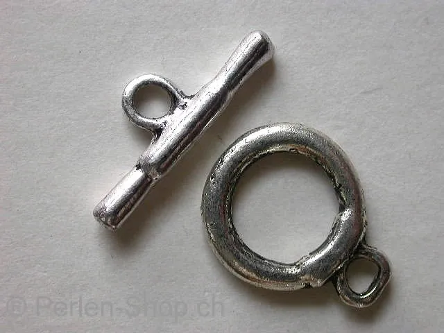 Stange- und Ringverschluss, antik-silber-farbig, 1 Stk.