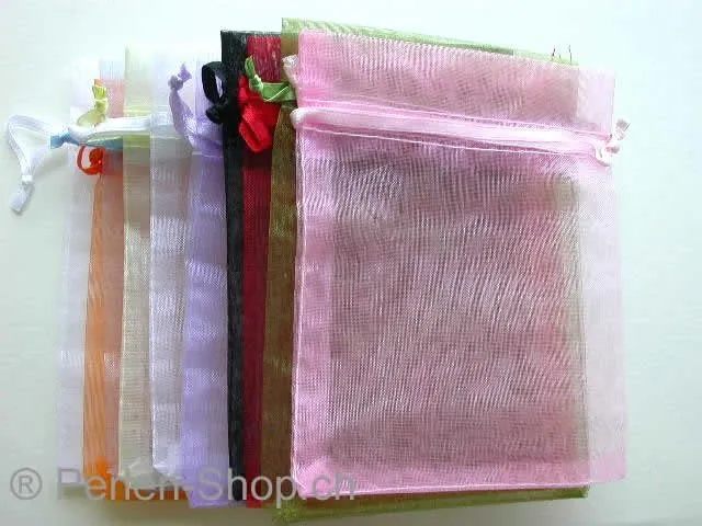 On SALE, Gift bag (Organza)s, silk, assortiert, ±9x12cm, dif. Colors, 10 p