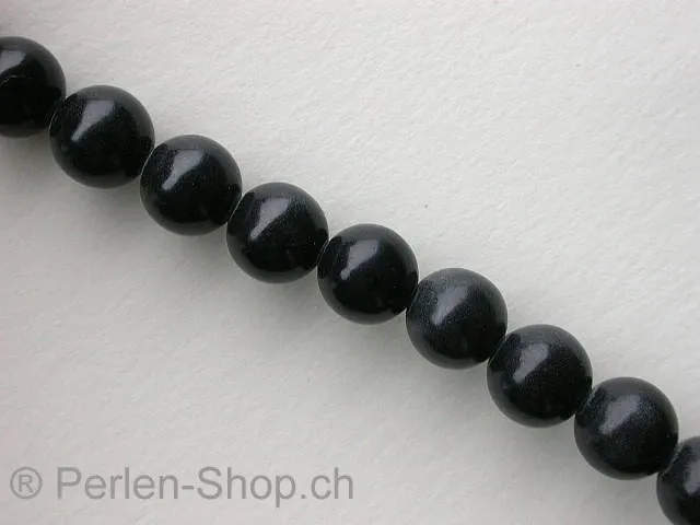 Blackstone, Halbedelstein, Farbe: schwarz, Grösse: ±10mm, Menge: 1 strang ±40cm (±39 Stk.)