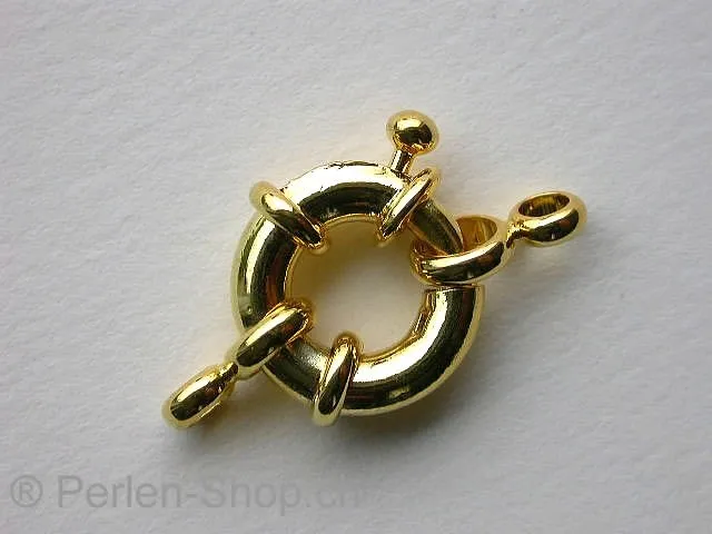 Clasp round with Ring, 15mm, gold color, 1 pc.