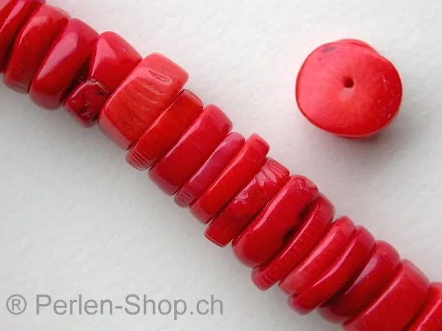 Heishi Coral, rondel, ±11mm, 10 pc.
