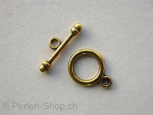 Stange- und Ringverschluss, gold-farbig, 1 Stk.