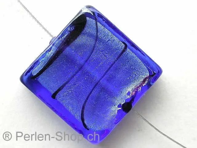 Silver Foil Square, blau, ±25mm, 1 Stk.