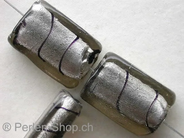 Silver Foil Rectangle, grau, ±18mm, 1 Stk.