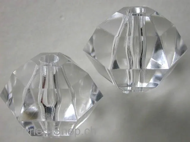 Facette-Geschliffen Acryl-Kugeln, konisch, 21mm, kristall, 1 Stk