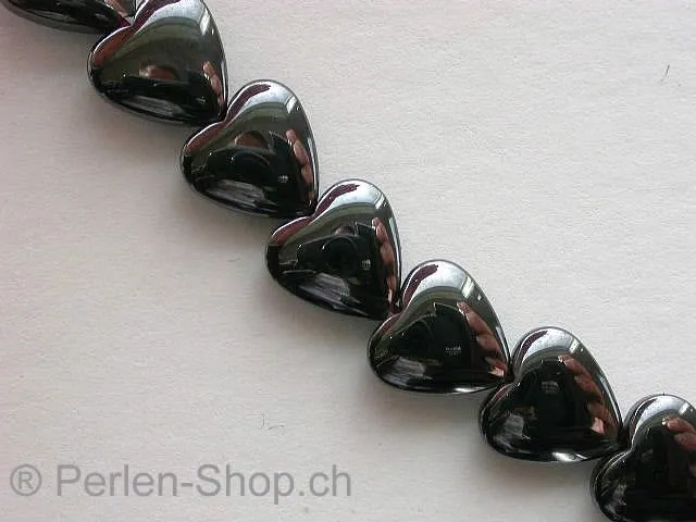 Magnetic beads heart, hematite, 8x8mm, 4 pc.