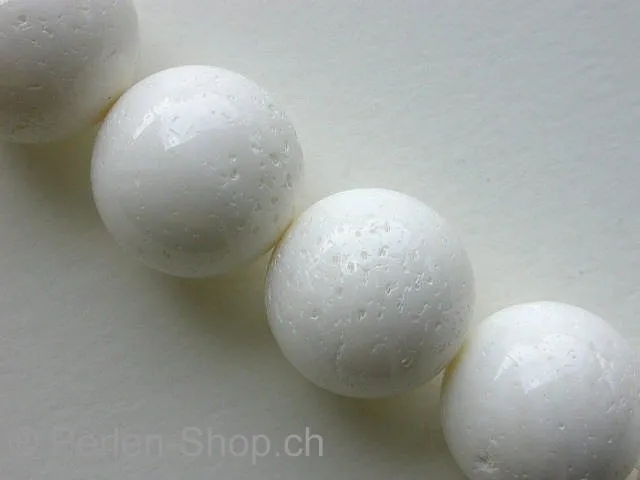 Bubble Coral polished, round, ±18mm, white, 1 pc.