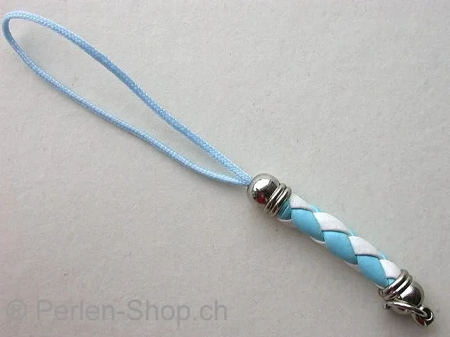 String twisted with open ring, blue/white, 1 pc.