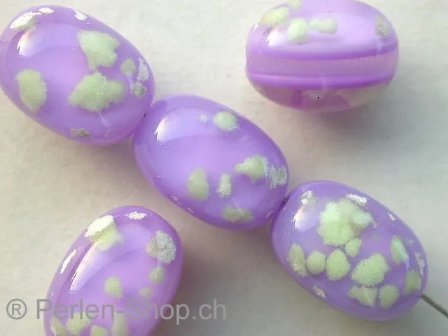 UV bead, 12x9mm, purple, 10 pc.