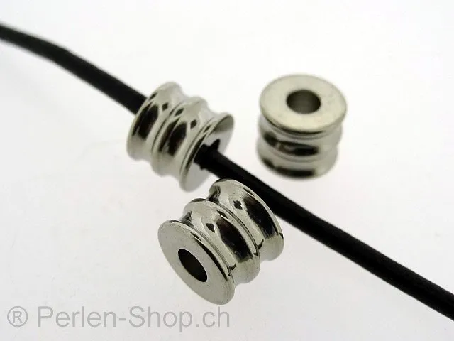 Stainless Steel Bead, Color: Platinum, Size: ±8x10mm, Qty: 1 pc.