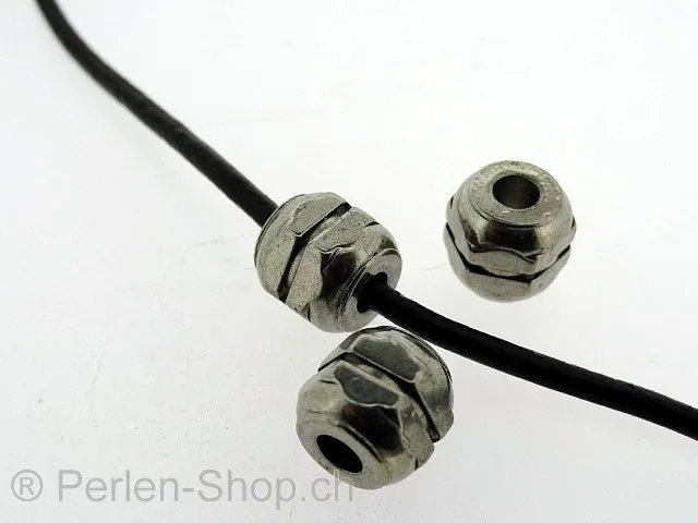 Stainless Steel Bead, Color: Platinum, Size: ±10x10mm, Qty: 1 pc.