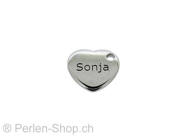 Stainless Steel Pendant, Color: Platinum, Size: ±11mm, Qty: 1 pc.