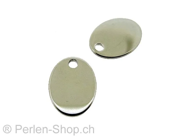 Stainless Steel Pendant, Color: Platinum, Size: ±15x11mm, Qty: 1 pc.