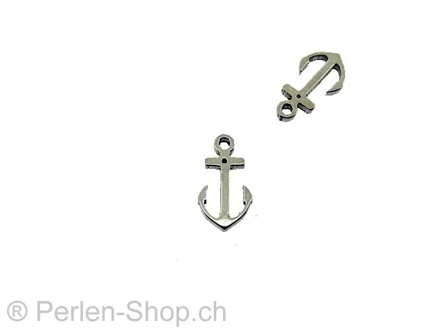 Stainless Steel Pendant anchor, Color: Platinum, Size: ±10x5mm, Qty: 1 pc.