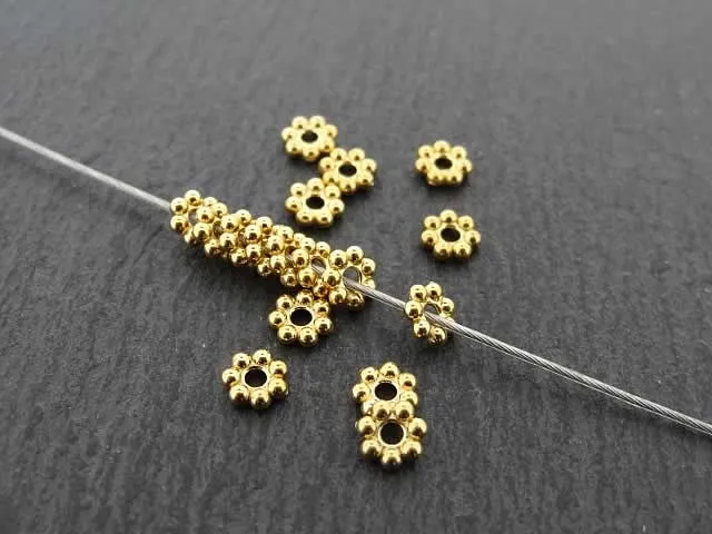 Heishi Stainless Steel Bead, Color: gold plated, Size: ±2.5mm, Qty: 2 pc.