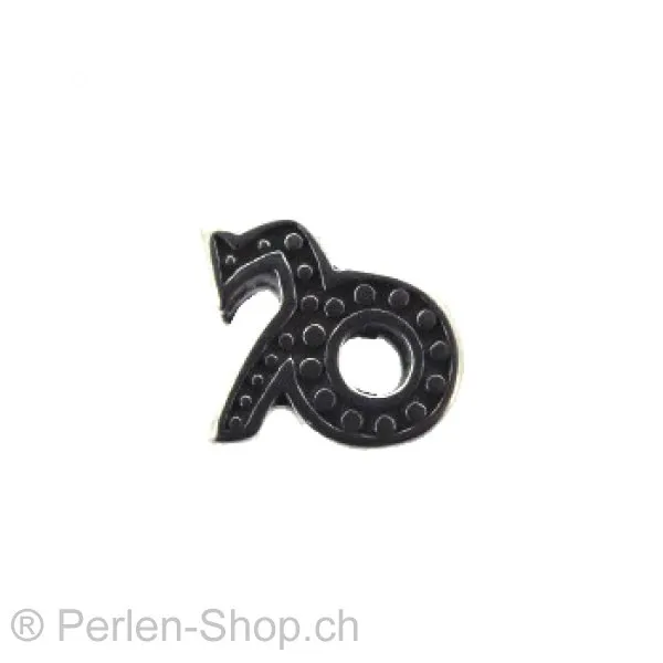 Stainless Steel Zodiac Goat, Color: Platinum, Size: ±12x11mm, Qty: 1 pc.