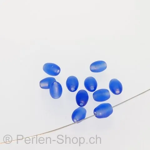 Glassbeads Olive, color blue, ±7x5mm, 100 pc.