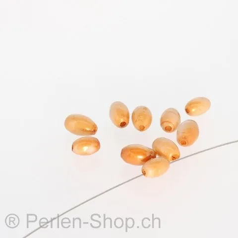 Glassbeads Olive, color brown, ±7x5mm, 100 pc.