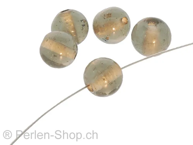 Handmade Glass Round, Color: Grey, Size: ±10mm, Qty: 10 pc.