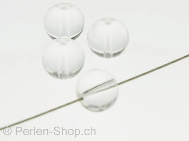Perles de verre faites à la main rondes, Couleur: cristal, Taille: ±8mm, Quantite: 20 piece