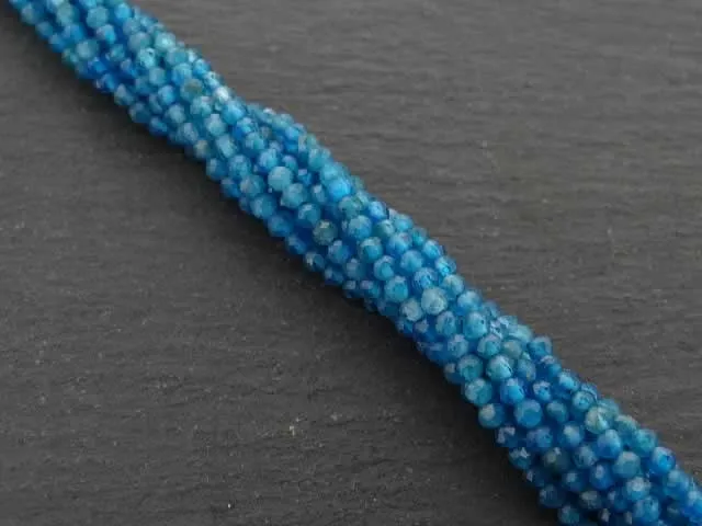 Apatite Faceted, Semi-Precious Stone, Color: turquoise, Size: ±2mm, Qty: 1 string ±39cm
