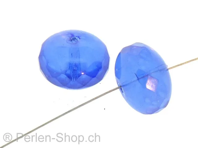 Facettenschliff, Color: Blue, Size: 11 mm, Qty: 3 pc.