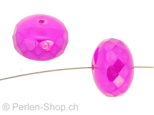 Facettenschliff, Color: Rosa, Size: 11 mm, Qty: 3 pc.