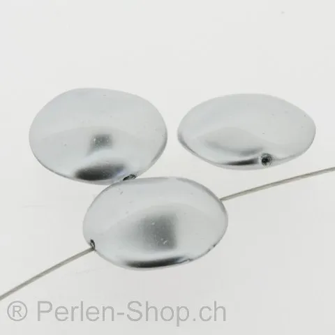 Glas Scheibe, Farbe: Silber, Grösse: 20 mm, Menge: 2 Stk.