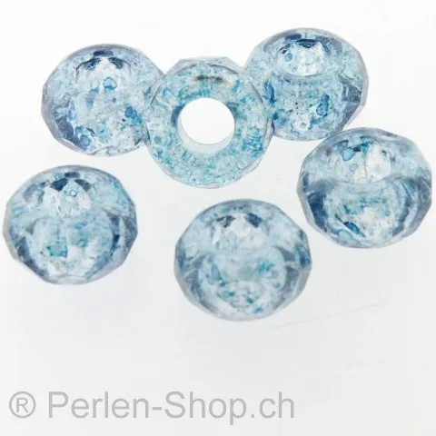 Glas Ring Farbe: Blau, Grösse: 8 mm, Menge: 5 Stk.