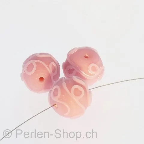perle ronde, Couleur: rose, Taille: 18 mm, Quantite: 2 pcs.