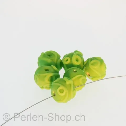 Glass Bead, Color: Green, Size: 12 mm, Qty: 5 pc.
