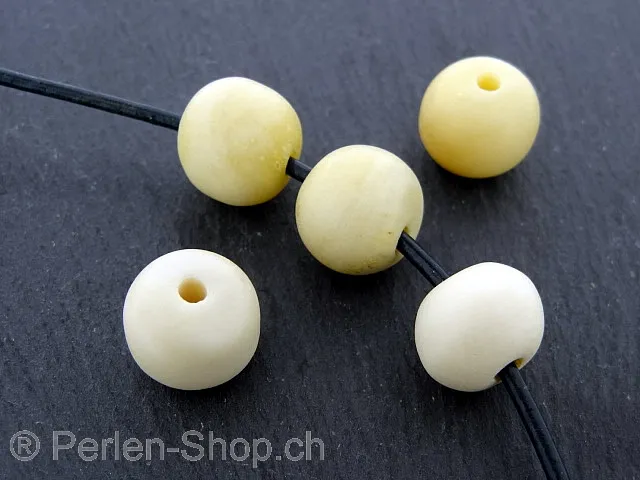Perles osseuse cylindre, Couleur: beige, Taille: ±12x14mm, Quantite: 3 piece