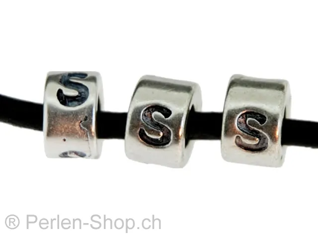 Buchstaben S, Farbe: Silber dunkel, Grösse: 6 mm, Menge: 1 Stk.