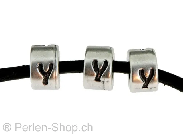 Letter Y, Color: Dark Silver, Size: 6 mm, Qty: 1 pc.