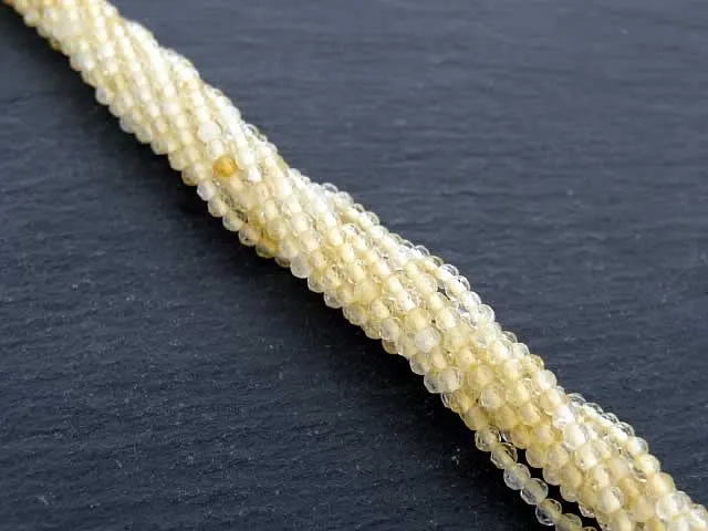 Citrin Faceted, Semi-Precious Stone, Color: yellow, Size: ±2mm, Qty: 1 string ±39cm